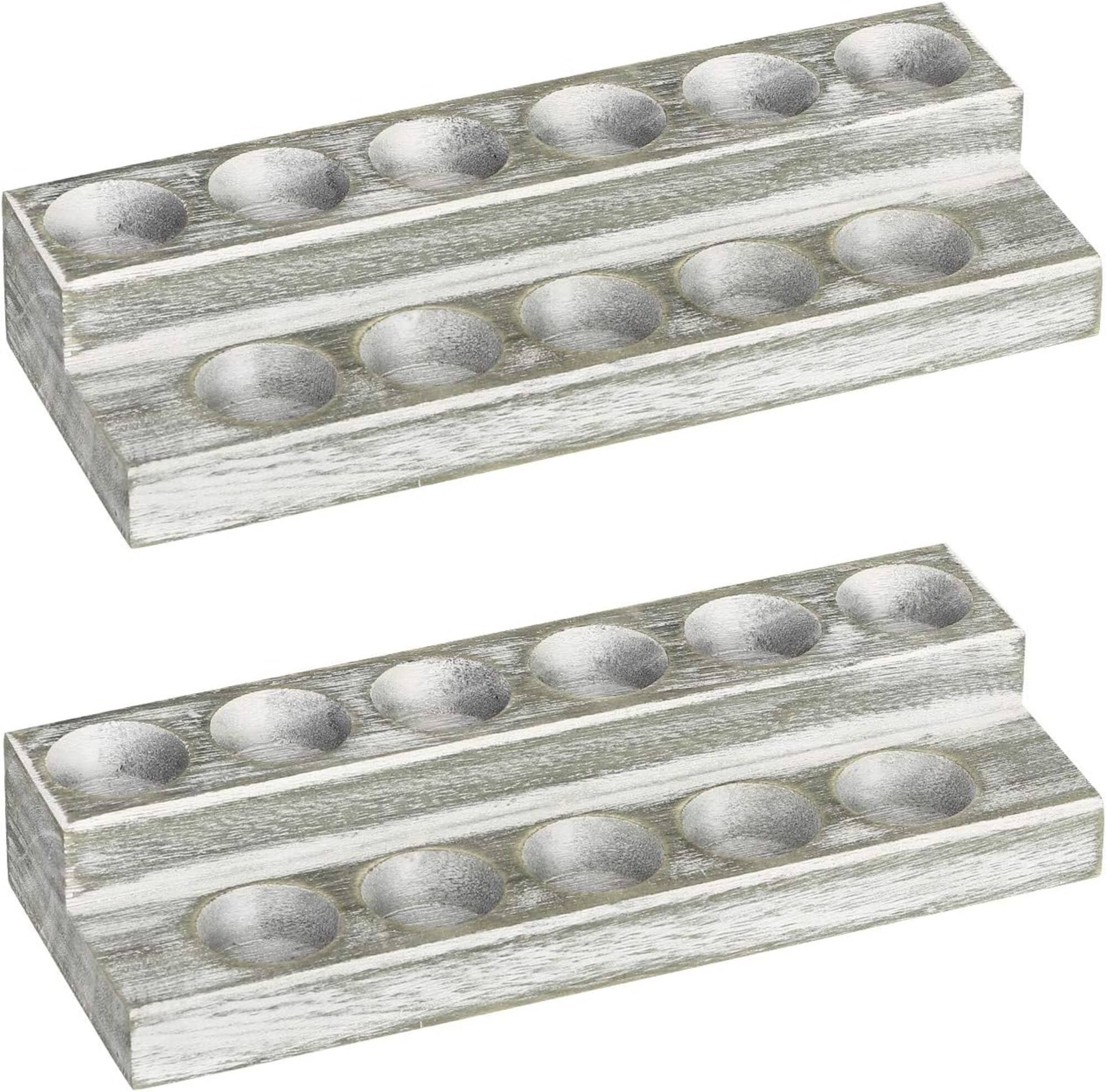 NEX™ Whitewash Essential Oils Storage Rack for 5, 10, 15, and 20mL Bottles, 2ct.